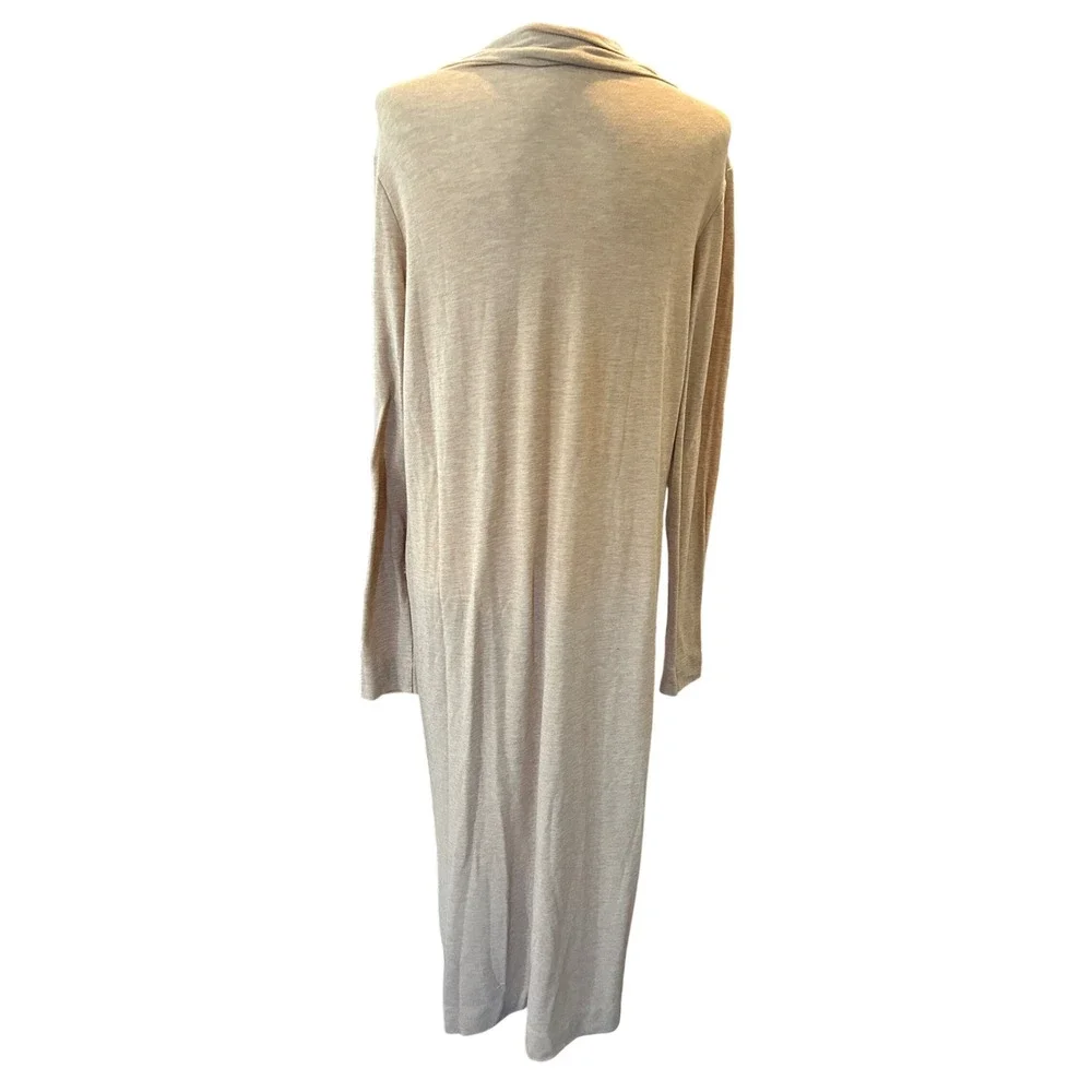 Mod Ref Long Sleeve‎ Knit Midi Dress Mock Neck Casual Comfort Beige Neutral - Picture 6 of 9